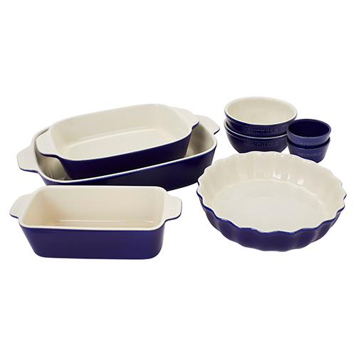 8pc Ceramic Mixed Bakeware & Serving Set, Dark Blue