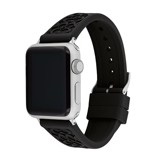 Black Rubber Apple Watch Strap w/ "C" Logos, 38mm & 40mm