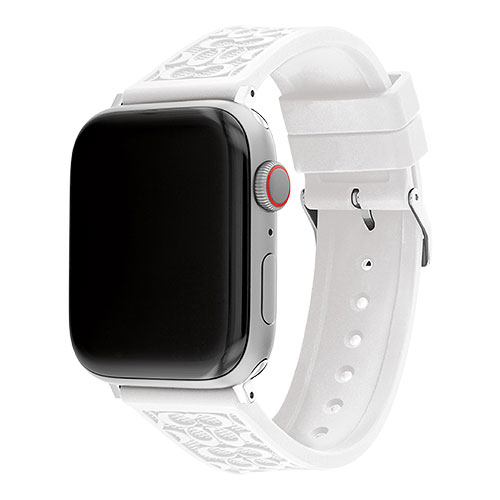 White Rubber Apple Watch Strap w/ "C" Logos, 42mm & 44mm