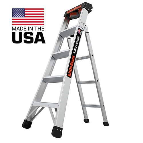 King Kombo 2.0 Pro 5ft Aluminum Ladder w/ Wall Pad