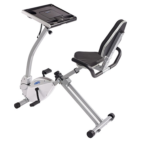 2-in-1 Recumbent Exercise Bike Workstation & Standing Desk