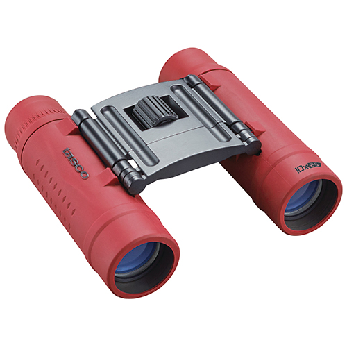 Essentials 10x 25mm Roof Compact Binoculars, Red