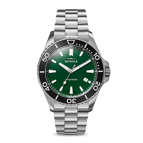 Mens' Lake Ontario Monster Automatic Stainless Steel Watch, Green Dial