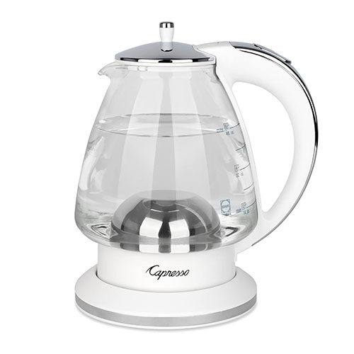 H2O Glass Water Kettle, White