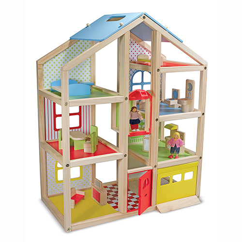 Hi-Rise Wooden Dollhouse, Ages 3+ Years