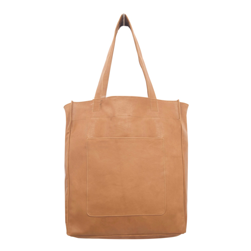 Margie Leather Tote/Shoulder Bag, Tan