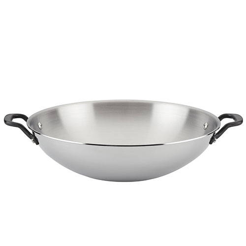 15" Stainless Steel 5-Ply Clad Wok