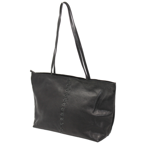 Mar Leather Tote/Shoulder Bag, Black