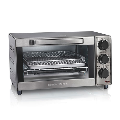 Sure-Crisp 4 Slice Air Fryer Toaster Oven, Stainless Steel