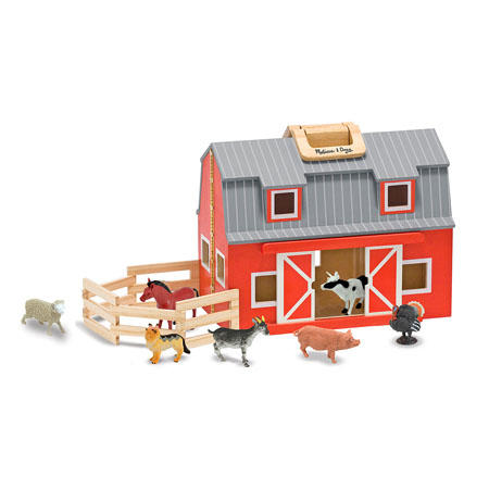 Fold and Go Barn w/ 7 Farm Animals, Ages 3+Years