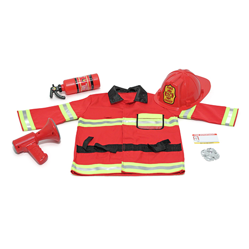 Fire Chief Role Play Costume Set, Ages 3-6 Years