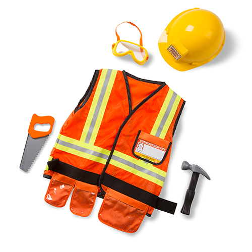 Construction Worker Role Play Costume Set, Ages 3-6 Years