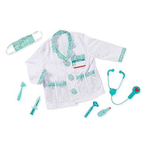 Doctor Role Play Costume Set, Ages 3-8 Years