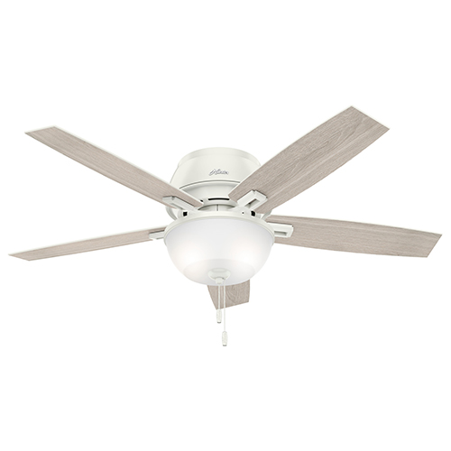 52" Donegan Low Profile Indoor Fan w/ LED Light, Fresh White