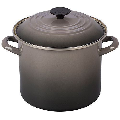8qt Enamel on Steel Covered Stockpot, Oyster