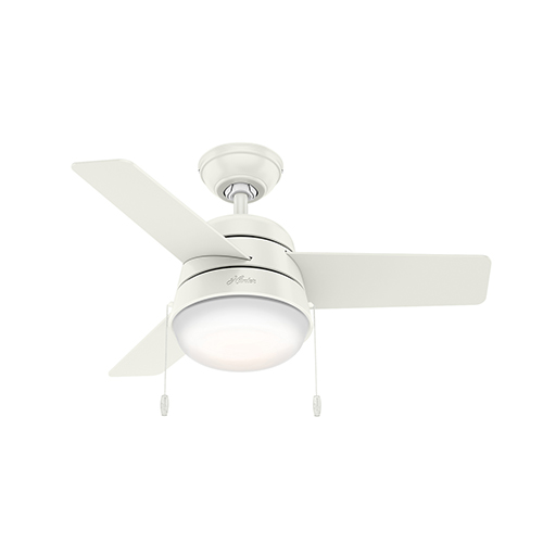 Aker 36" Ceiling Fan w/ Light Kit, White