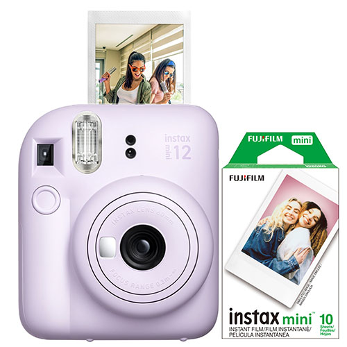 Instax Mini 12 Instant Camera w/ 10 Count Film, Lilac Purple