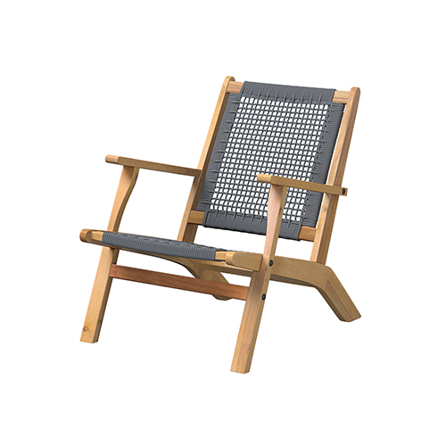 Vega Natural Stain Outdoor Chair, Gray Cording