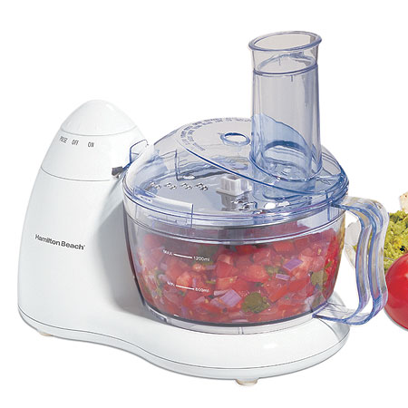 8 Cup Bowl Food Processor w/ 2 Speeds + Pulse, White