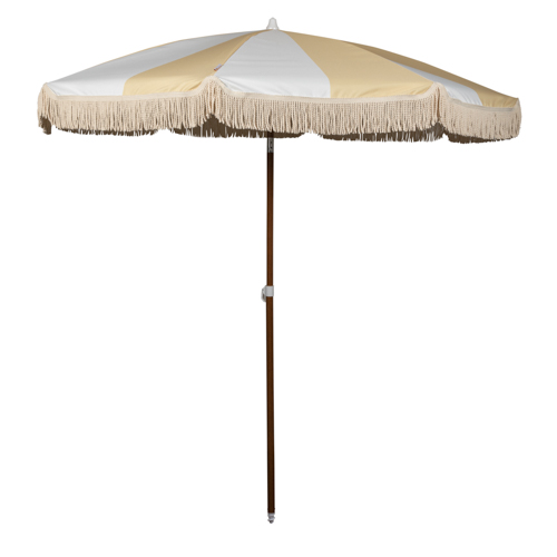 Summerland Portable Beach Umbrella, Limoncello Stripe
