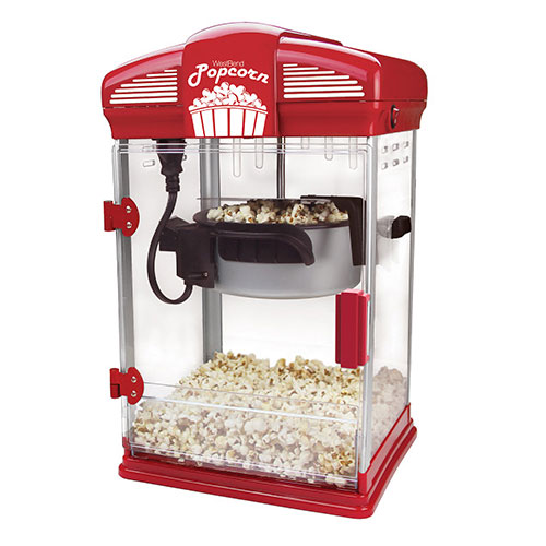 Theater Crazy Stiring Oil Popcorn Maker w/ Stainless Steel Kettle, Red