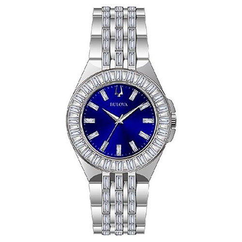 Ladies  Phantom Crystal Silver-Tone Stainless Steel Watch, Blue Dial
