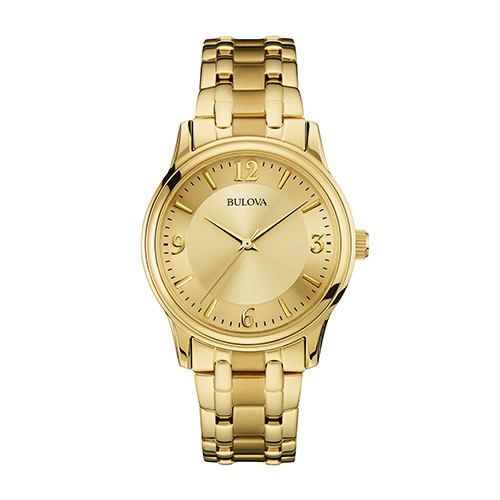 Mens Corporate Collection Gold-Tone Stainless Steel Watch, Gold Dial