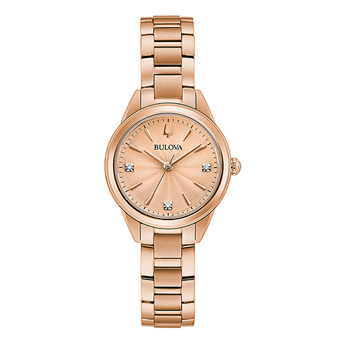 Ladies Sutton Rose Gold-Tone Crystal Accent Watch, Rose Gold Dial