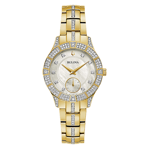Ladies Phantom Gold-Tone Crystal Watch, White Mother-of-Pearl Dial