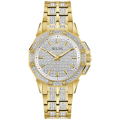 Ladies Octava Crystal Gold-Tone Stainless Steel Watch, Crystal Dial