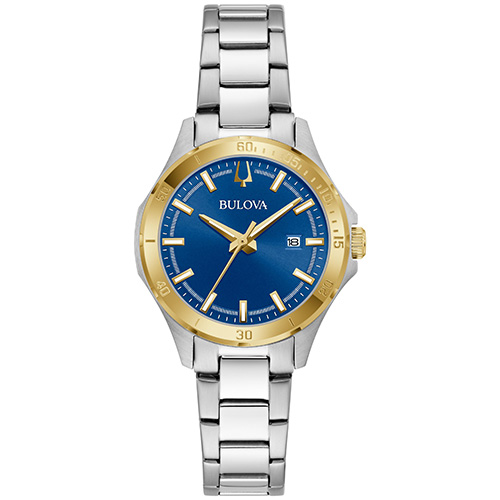 Ladies Corporate Collection Gold & Silver-Tone Stainless Steel Watch, Blue Dial