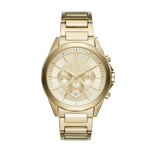 Mens Drexler Gold-Tone Stainless Steel Watch, Gold Dial