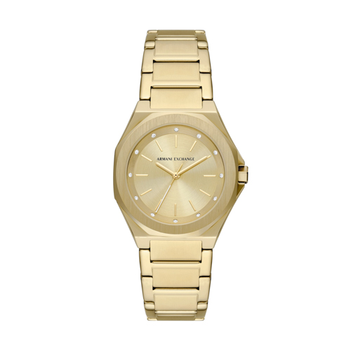 Ladies' Andrea Gold-Tone Stainless Steel Watch, Gold Dial