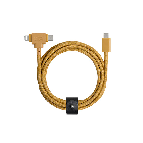 Belt Cable Duo USB-C to Lightning & USB-C, Kraft