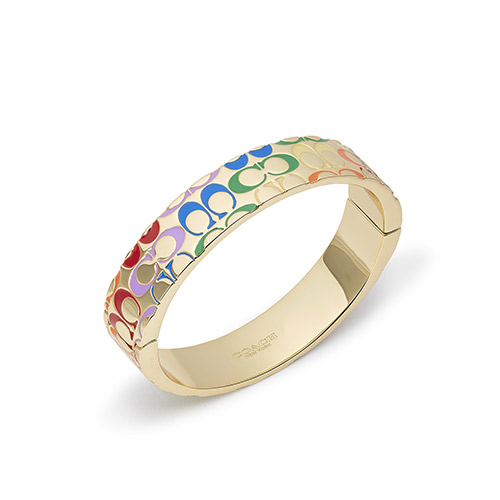Rainbow Quilted C Bangle