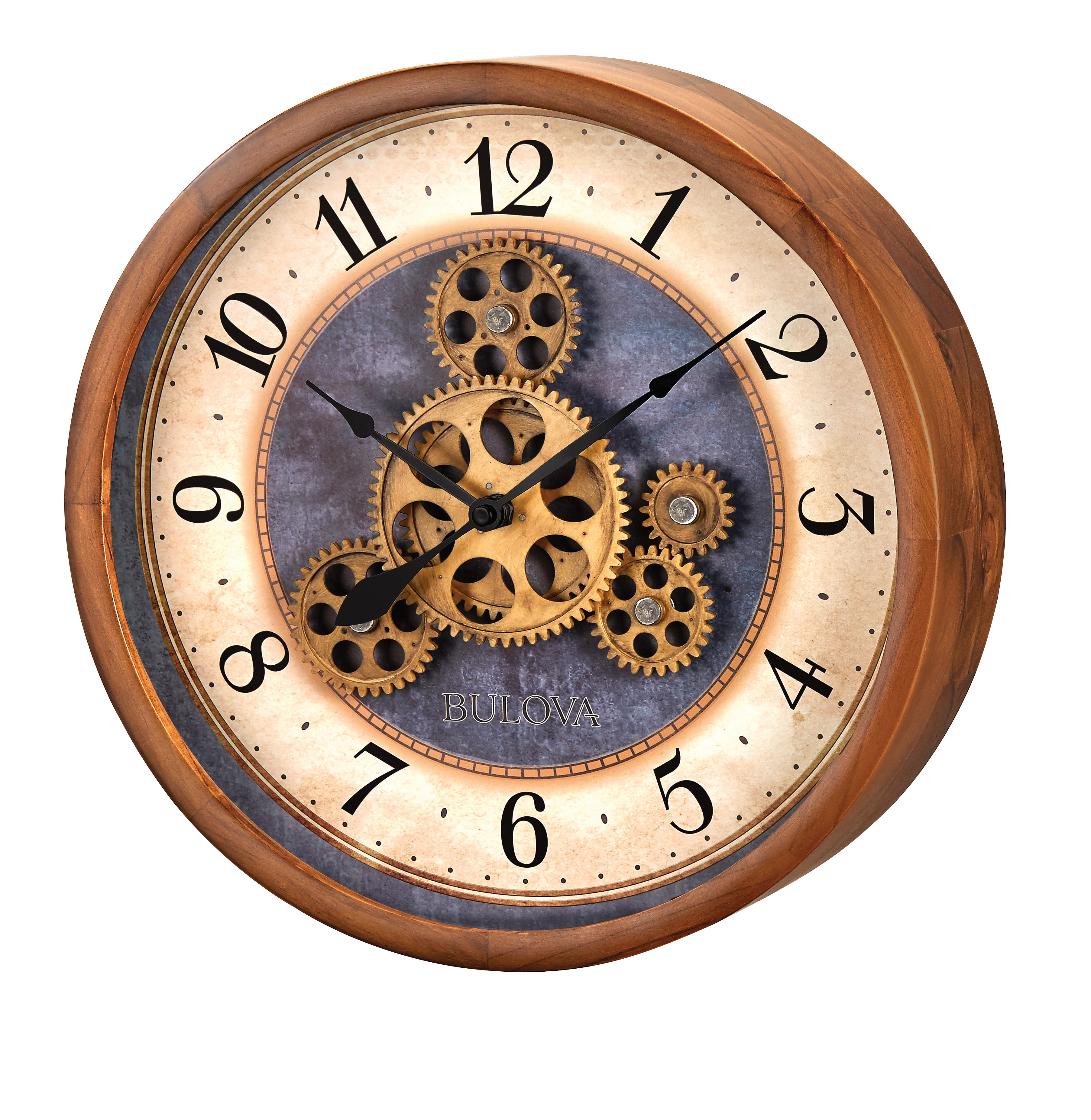 Gears in Motion Wood Wall Clock