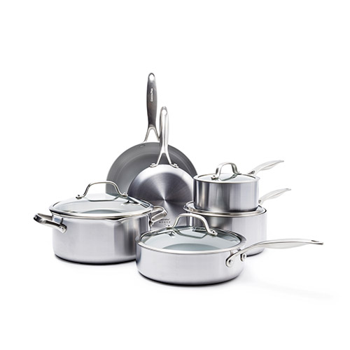 Venice Pro 10pc 3-Ply Stainless Stl Ceramic Nonstick Cookware Set