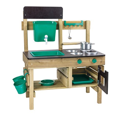 Wooden Outdoor Kitchen Playset w/ Accessories, Ages 3+ Years