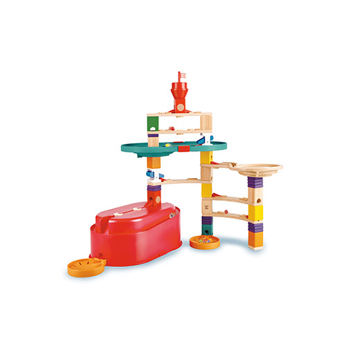 Quadrilla Stack Track Buicket Wooden Marble Builder Set