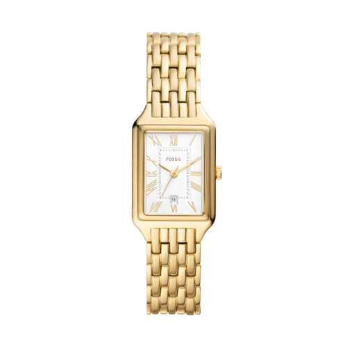 Ladies' Raquel Gold-Tone Stainless Steel Watch, White Dial