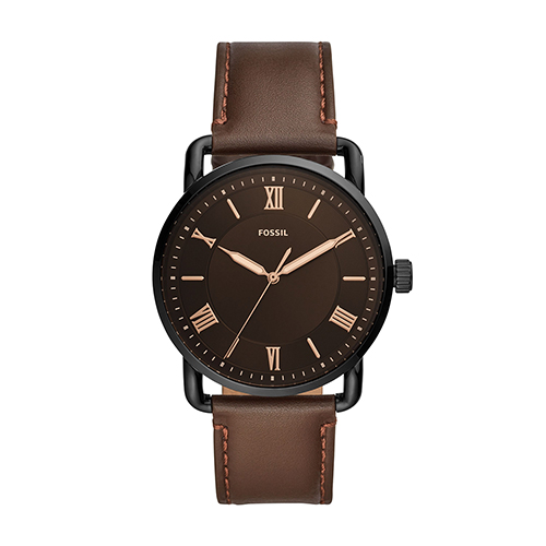 Men's Copeland Brown Leather Strap Watch, Brown Dial