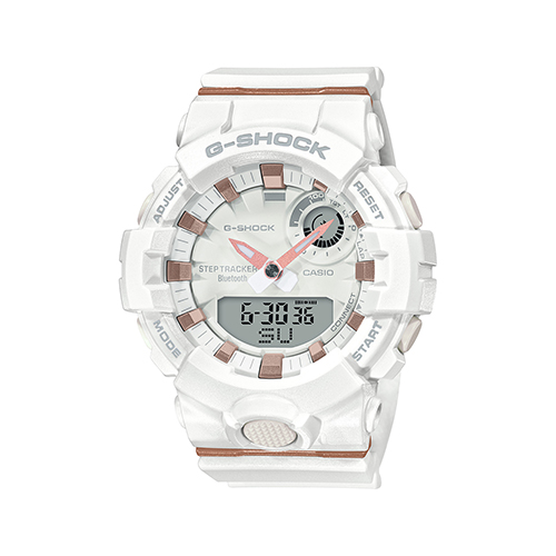 Ladies G-Shock S Series Mobile Link White & Rose Gold Watch, White Dial