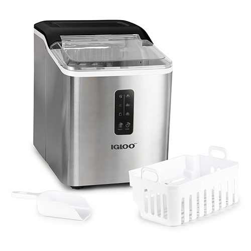 26lb Automatic Self-Cleaning Ice Maker, Stainless Steel