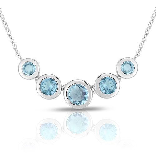 5 Blue Topaz Sterling Silver Necklace