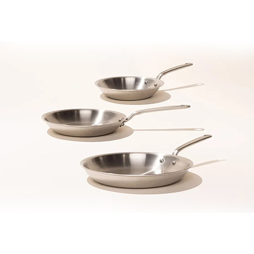 3pc Stainless Clad 5-Ply Frying Pan Set