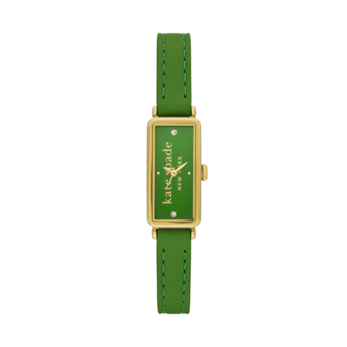 Ladies' Rosedale Gold & Green Leather Strap Watch, Green Dial