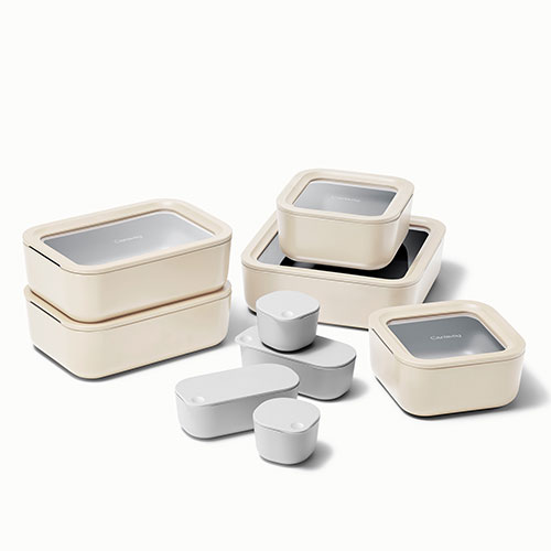 14pc Glass Food Storage Set, Cream