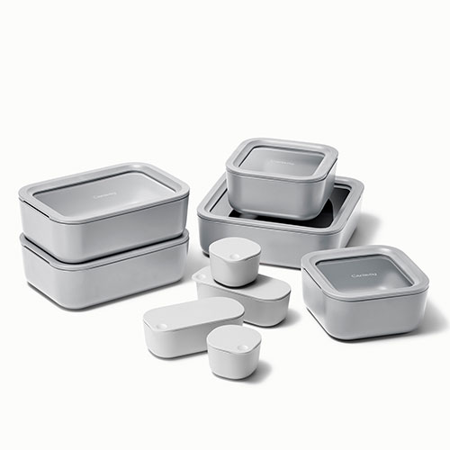 14pc Glass Food Storage Set, Gray