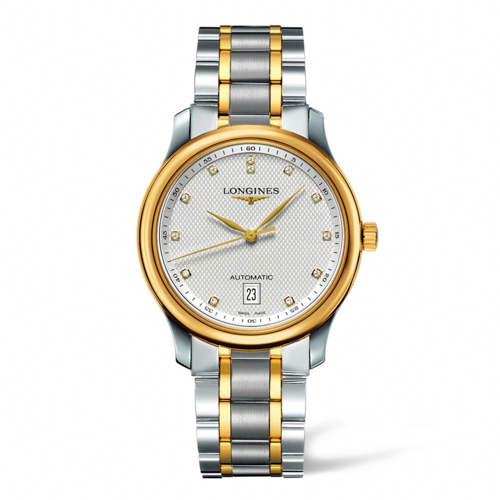 Men's Master Collection Automatic Diamond SS & Gold Watch, Silver Dial