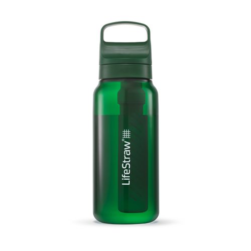 LifeStraw Go 1L Water Filter Bottle w/ Tritan Renew, Terrace Green